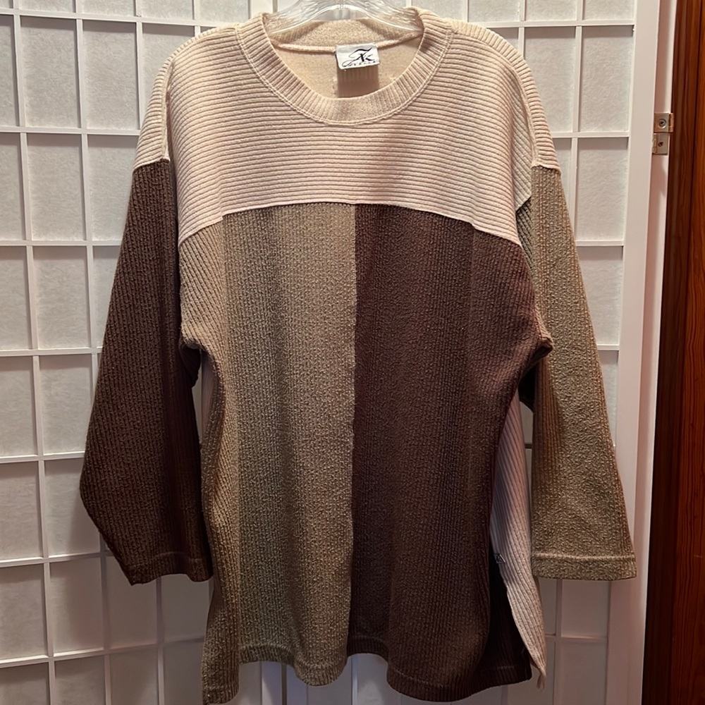JK AMERICA brown, beige, off white sweater XXL